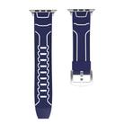 For Apple Watch Series 3 & 2 & 1 42mm Fashion Electrocardiogram Pattern Silicone Watch Band(Navy Blue) - 2
