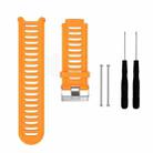 Solid Color Silicone Watch Band for Garmin Forerunner 910XT(Orange) - 1