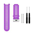 Solid Color Silicone Watch Band for Garmin Forerunner 910XT(Purple) - 1