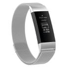Stainless Steel Magnet Watch Band for FITBIT Charge 3, Size:Large, 217x18mm(Silver) - 1