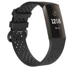 Square Hole Adjustable Sport Watch Band for FITBIT Charge 3(Black) - 1