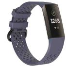 Square Hole Adjustable Sport Watch Band for FITBIT Charge 3(Grey) - 1