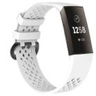 Square Hole Adjustable Sport Watch Band for FITBIT Charge 3(White) - 1