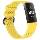 Square Hole Adjustable Sport Watch Band for FITBIT Charge 3(Yellow) - 1