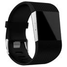 Rhombus Texture Adjustable Sport Watch Band for FITBIT Surge(Black) - 1