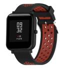 Double Colour Silicone Sport Watch Band for Xiaomi Huami Amazfit Bip Lite Version 20mm(Black Red) - 1
