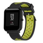 Double Colour Silicone Sport Watch Band for Xiaomi Huami Amazfit Bip Lite Version 20mm(Black Yellow) - 1