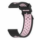 Double Colour Silicone Sport Watch Band for Xiaomi Huami Amazfit Bip Lite Version 22mm(Black Pink) - 1