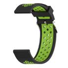 Double Colour Silicone Sport Watch Band for Xiaomi Huami Amazfit Bip Lite Version 22mm(Black+green) - 1