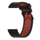 Double Colour Silicone Sport Watch Band for Xiaomi Huami Amazfit Bip Lite Version 22mm(Black Red) - 1