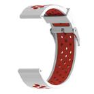 Double Colour Silicone Sport Watch Band for Xiaomi Huami Amazfit Bip Lite Version 22mm(White Red) - 1