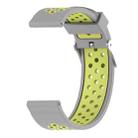 Double Colour Silicone Sport Watch Band for Xiaomi Huami Amazfit Bip Lite Version 22mm(Yellow + Grey) - 1