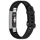 Solid Color Silicone Watch Band for FITBIT Alta / HR(Black) - 1