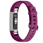 Solid Color Silicone Watch Band for FITBIT Alta / HR(Dark Purple) - 1