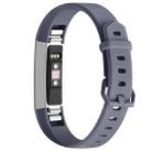 Solid Color Silicone Watch Band for FITBIT Alta / HR(Grey) - 1