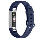 Solid Color Silicone Watch Band for FITBIT Alta / HR(Dark Blue) - 1