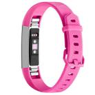 Solid Color Silicone Watch Band for FITBIT Alta / HR(Rose Red) - 1