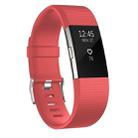 Square Pattern Adjustable Sport Watch Band for FITBIT Charge 2, Size: L, 12.5x8.5cm(Coral Red) - 1