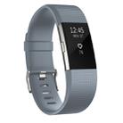 Square Pattern Adjustable Sport Watch Band for FITBIT Charge 2, Size: L, 12.5x8.5cm(Grey) - 1