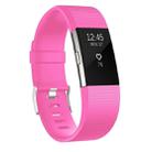 Square Pattern Adjustable Sport Watch Band for FITBIT Charge 2, Size: L, 12.5x8.5cm(Rose Red) - 1