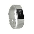 Diamond Pattern Adjustable Sport Watch Band for FITBIT Charge 2, Size: L, 12.5x8.5cm(Light Grey) - 1