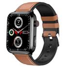 ET210 1.91 inch IPS Screen IP67 Waterproof Leather Band Smart Watch, Support Body Temperature Monitoring / ECG (Brown) - 1