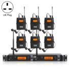 XTUGA IEM1200 Wireless Transmitter 6 Bodypack Stage Singer In-Ear Monitor System (UK Plug) - 1