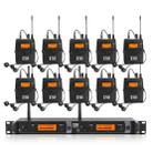 XTUGA IEM1200 Wireless Transmitter 10 Bodypack Stage Singer In-Ear Monitor System (UK Plug) - 1