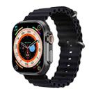T800 Ultra 1.99 inch Ocean Silicone Band Smart Watch Support Heart Rate / ECG (Black) - 1