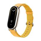 Original For Xiaomi Mi Band 8 Nylon Braided + Leather Watch Band(Yellow) - 1