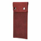 CONTACTS FAMILY CF1110 Universal Crazy Horse Leather Watch Protective Case Storage Bag for Apple Watch (Wine Red) - 1