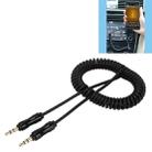 3.5mm 3-pole Male to Male Plug Audio AUX Retractable Coiled Cable, Length: 1.5m(Black) - 1