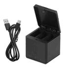 RUIGPRO USB Triple Batteries Housing Charger Box with Cable & Indicator Light for GoPro HERO9 Black / HERO10 Black(Black) - 2