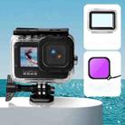 Waterproof Case + Touch Back Cover + Color Lens Filter for GoPro HERO10 Black / HERO9 Black (Purple) - 1