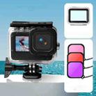 Waterproof Case + Touch Back Cover + Purple Red Pink Lens Filter for GoPro HERO10 Black / HERO9 Black - 1