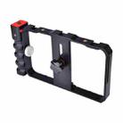 YELANGU YLG0901B Vlogging Live Broadcast Smartphone Plastic Cage Video Rig Filmmaking Recording Handle Stabilizer Bracket for iPhone, Galaxy, Huawei, Xiaomi, HTC, LG, Google, and Other Smartphones(Black) - 2