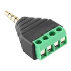 3.5mm Male Plug 4 Pole 4 Pin Terminal Block Stereo Audio Connector - 1