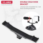 YELANGU YLG0702A Dual Cold Hot Shoe Mount Adapter Aluminum Alloy Extension Bracket (Black) - 7