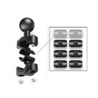 25mm Ball Head Motorcycle Rearview Mirror Fixed Mount Holder with 4 Styles Gaskets for GoPro, Insta360, DJI and Other Action Cameras(Black) - 1