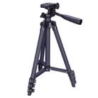 3120 Live Broadcast Tripod 4-Section Folding Legs Aluminum Alloy Tripod Mount with U-Shape Three-Dimensional Tripod Head for DSLR & Digital Camera, Adjustable Height: 34-103cm(Black) - 1