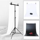 70x200cm T-Shape Photo Studio Background Support Stand Backdrop Crossbar Bracket Kit with 70x140cm Black / White Backdrops - 1