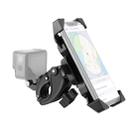 Handlebar Seatpost Pole Mount Bicycle GPS Navigation Handbar Bracket Phone Clamp for GoPro, Suitable for 4.0-6.5 inch Mobile Phones(Black) - 1