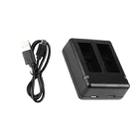 USB Dual Batteries Charger with Cable & Indicator Light for GoPro HERO9 Black / HERO10 Black(Black) - 2