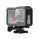 For GoPro HERO10 Black / HERO9 Black ABS Plastic Border Frame Mount Protective Case with Buckle Basic Mount & Screw (Black) - 1