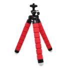 Mini Octopus Flexible Foam Tripod Holder with Phone Clamp & Remote Control (Red) - 2