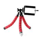 Mini Octopus Flexible Foam Tripod Holder with Phone Clamp & Remote Control (Red) - 3