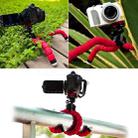 Mini Octopus Flexible Foam Tripod Holder with Phone Clamp & Remote Control (Red) - 11
