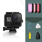 For GoPro HERO8 Black 45m Waterproof Housing Protective Case with Buckle Basic Mount & Screw & (Purple, Red, Pink) Filters & Floating Bobber Grip & Strap & Anti-Fog Inserts (Black) - 1