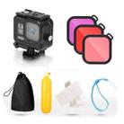 For GoPro HERO8 Black 45m Waterproof Housing Protective Case with Buckle Basic Mount & Screw & (Purple, Red, Pink) Filters & Floating Bobber Grip & Strap & Anti-Fog Inserts (Black) - 4