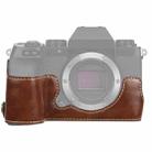 1/4 inch Thread PU Leather Camera Half Case Base for FUJIFILM X-S10 (Coffee) - 1